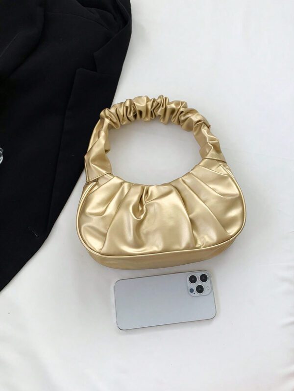 Sac à bandoulière plissé en forme de nuage rembourré Puffer Puffy Down Cloud, sac sous les bras en PU pliable couleur bonbon, sac à main et sac à main polyvalent et décontracté pour femme – Image 7
