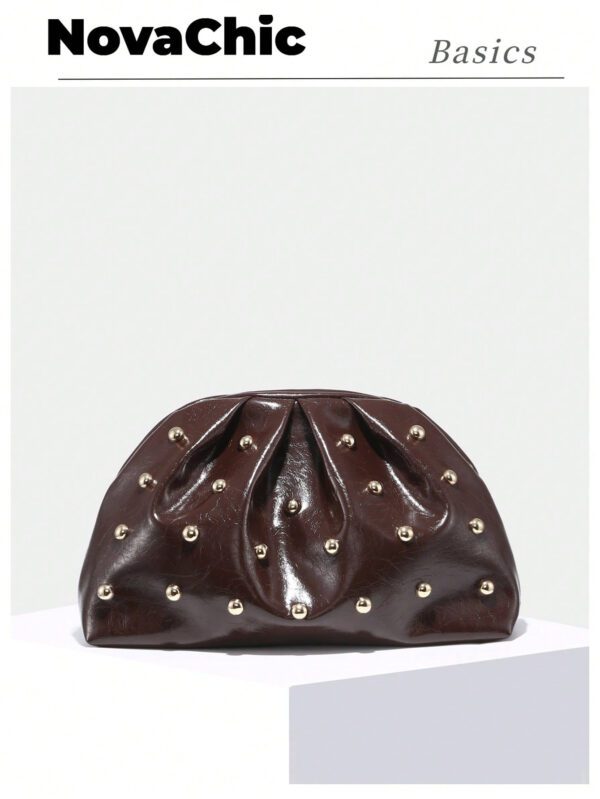 1 pièce Sac d'embrayage vintage minimaliste et mode, motif plissé nuage, grande capacité, convient pour un usage quotidien et les soirées