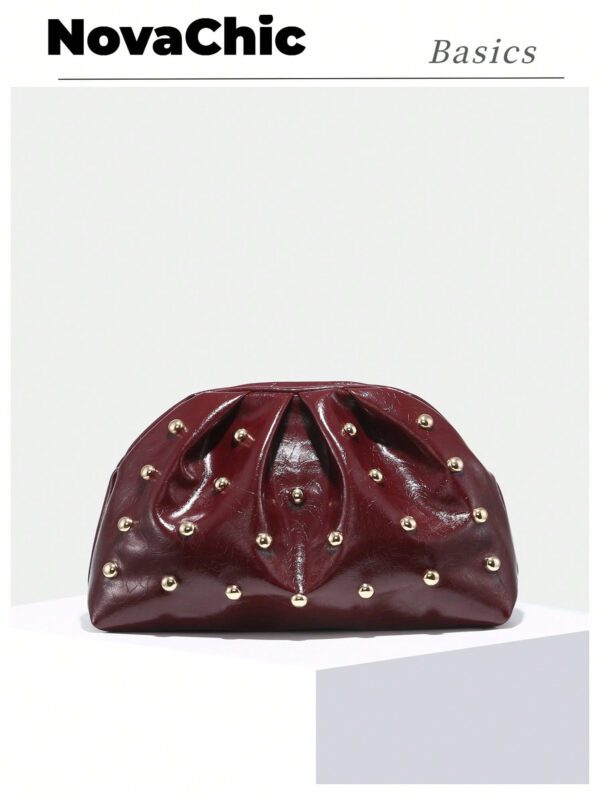 1 pièce Sac d'embrayage vintage minimaliste et mode, motif plissé nuage, grande capacité, convient pour un usage quotidien et les soirées – Image 2