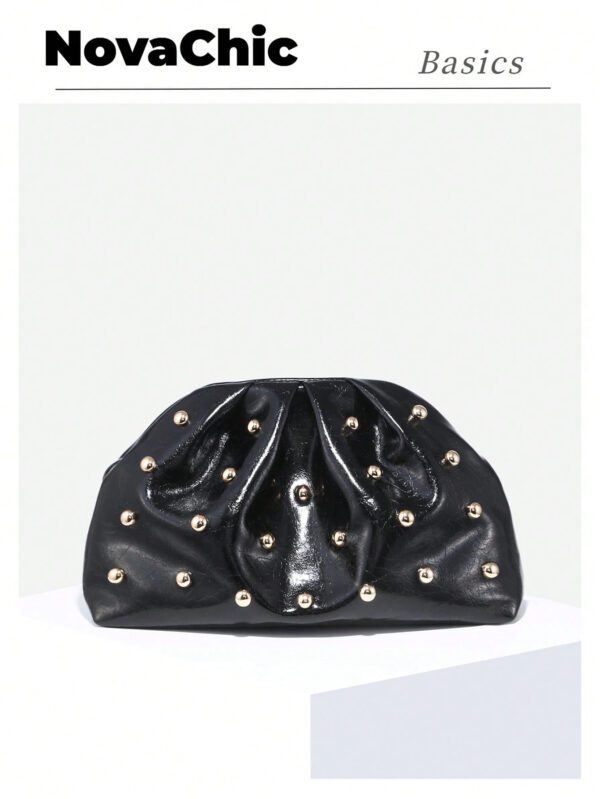 1 pièce Sac d'embrayage vintage minimaliste et mode, motif plissé nuage, grande capacité, convient pour un usage quotidien et les soirées – Image 3