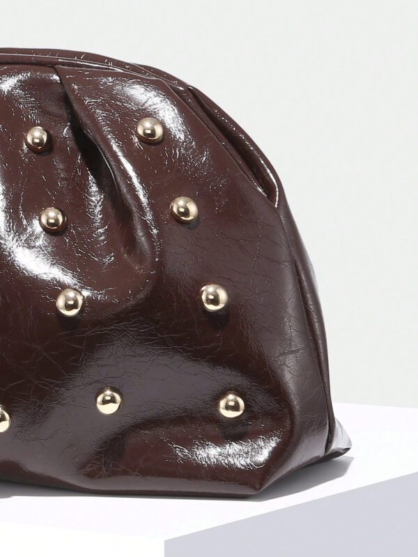 1 pièce Sac d'embrayage vintage minimaliste et mode, motif plissé nuage, grande capacité, convient pour un usage quotidien et les soirées – Image 10