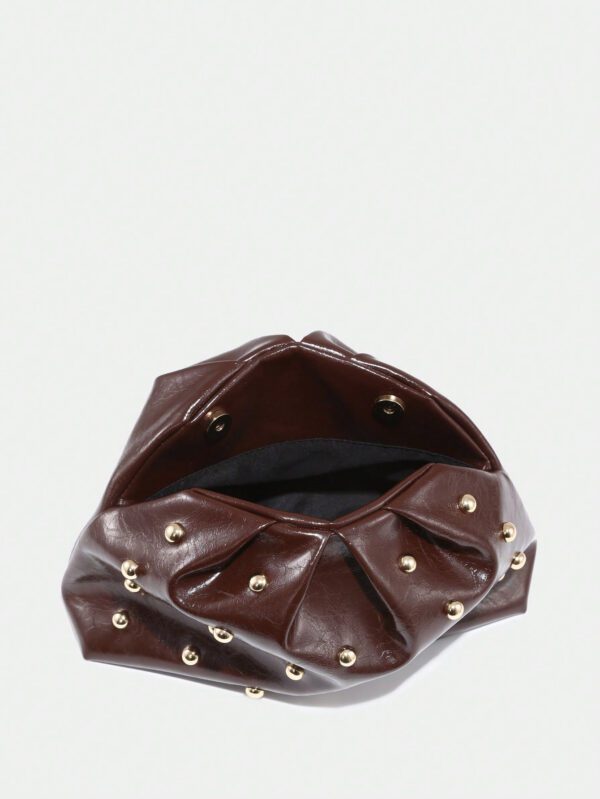 1 pièce Sac d'embrayage vintage minimaliste et mode, motif plissé nuage, grande capacité, convient pour un usage quotidien et les soirées – Image 11