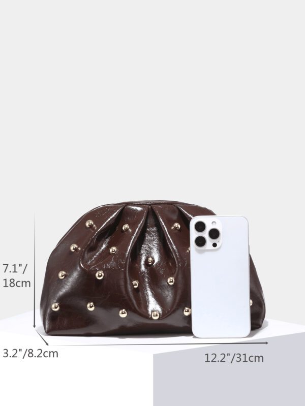 1 pièce Sac d'embrayage vintage minimaliste et mode, motif plissé nuage, grande capacité, convient pour un usage quotidien et les soirées – Image 12