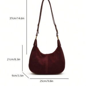 1 pièce Nouveau sac à bandoulière et porté épaule croisé en PU mat pour femmes, automne-hiver, forme croissant, convenant pour téléphone, portefeuille, brillant à lèvres, clés, adapté pour l'usage quotidien lors des trajets des dames