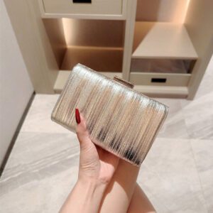 1 pièce Sac de soirée doré brillant de forme rectangulaire, sac à main de luxe élégant pour soirée formelle, convient pour robe de soirée, bal