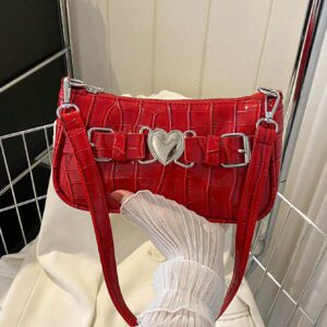 Sac à bandoulière moyen décoré d'un nœud, sac fourre-tout avec motif crocodile embossé et chaîne décorative, sac besace de luxe décoré d'un foulard, sac élégant pour femmes, sac à bandoulière, sac bandoulière croisée, sac à main
