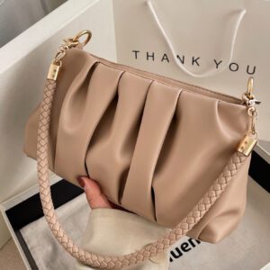 Sac vintage, sac d'hiver, sac à bandoulière en PU plissé à la mode, sac à main pour femmes, sac bandoulière, convient aux filles, étudiantes, employées de bureau, pour les déplacements, la tenue quotidienne, les loisirs, les courses, les voyages, les cadeaux