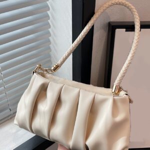 Sac vintage, sac d'hiver, sac à bandoulière en PU plissé à la mode, sac à main pour femmes, sac bandoulière, convient aux filles, étudiantes, employées de bureau, pour les déplacements, la tenue quotidienne, les loisirs, les courses, les voyages, les cadeaux