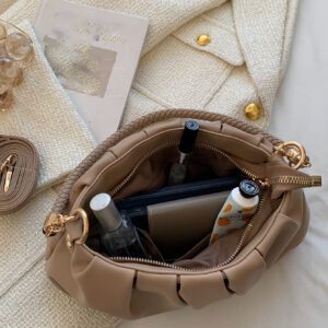 Sac vintage, sac d'hiver, sac à bandoulière en PU plissé à la mode, sac à main pour femmes, sac bandoulière, convient aux filles, étudiantes, employées de bureau, pour les déplacements, la tenue quotidienne, les loisirs, les courses, les voyages, les cadeaux