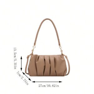 Sac vintage, sac d'hiver, sac à bandoulière en PU plissé à la mode, sac à main pour femmes, sac bandoulière, convient aux filles, étudiantes, employées de bureau, pour les déplacements, la tenue quotidienne, les loisirs, les courses, les voyages, les cadeaux