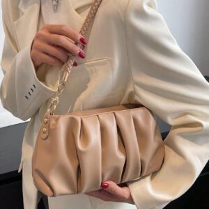 Sac vintage, sac d'hiver, sac à bandoulière en PU plissé à la mode, sac à main pour femmes, sac bandoulière, convient aux filles, étudiantes, employées de bureau, pour les déplacements, la tenue quotidienne, les loisirs, les courses, les voyages, les cadeaux