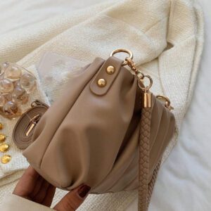 Sac vintage, sac d'hiver, sac à bandoulière en PU plissé à la mode, sac à main pour femmes, sac bandoulière, convient aux filles, étudiantes, employées de bureau, pour les déplacements, la tenue quotidienne, les loisirs, les courses, les voyages, les cadeaux
