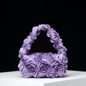Sac de soirée élégant à motif rose, sac à main pour mariage et fête, porte-monnaie doux et délicat pour dame, cadeau de la Saint-Valentin pour les femmes (motif aléatoire)