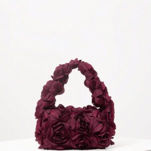 Sac de soirée élégant à motif rose, sac à main pour mariage et fête, porte-monnaie doux et délicat pour dame, cadeau de la Saint-Valentin pour les femmes (motif aléatoire)