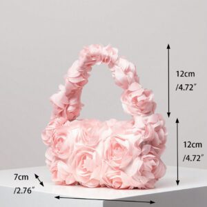 Sac de soirée élégant à motif rose, sac à main pour mariage et fête, porte-monnaie doux et délicat pour dame, cadeau de la Saint-Valentin pour les femmes (motif aléatoire)