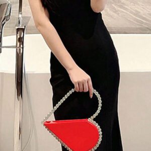 Nouveau sac de soirée de style classique de luxe pour femme. Élégant, polyvalent et à la mode, avec un design de sac à main en forme de cœur orné de strass. Peut contenir du rouge à lèvres, de la monnaie, un téléphone portable. Convient pour les fêtes, dîners, danses, mariages.
