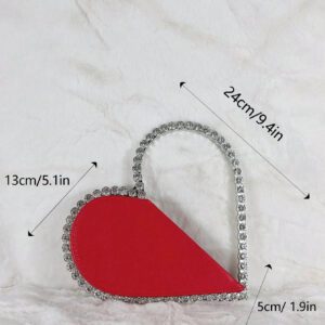 Nouveau sac de soirée de style classique de luxe pour femme. Élégant, polyvalent et à la mode, avec un design de sac à main en forme de cœur orné de strass. Peut contenir du rouge à lèvres, de la monnaie, un téléphone portable. Convient pour les fêtes, dîners, danses, mariages.