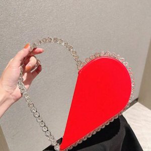 Nouveau sac de soirée de style classique de luxe pour femme. Élégant, polyvalent et à la mode, avec un design de sac à main en forme de cœur orné de strass. Peut contenir du rouge à lèvres, de la monnaie, un téléphone portable. Convient pour les fêtes, dîners, danses, mariages.