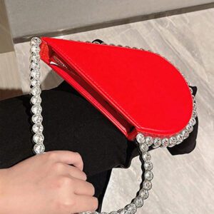 Nouveau sac de soirée de style classique de luxe pour femme. Élégant, polyvalent et à la mode, avec un design de sac à main en forme de cœur orné de strass. Peut contenir du rouge à lèvres, de la monnaie, un téléphone portable. Convient pour les fêtes, dîners, danses, mariages.