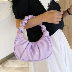 Nouveau sac nuage de grande valeur et à la mode, petit sac plissé à épaule unicolore, sac à main polyvalent à couleur unie pour femmes, sac à main à couleur unie pour femmes
