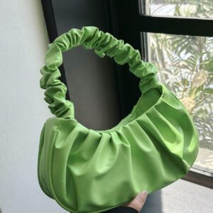 Nouveau sac nuage de grande valeur et à la mode, petit sac plissé à épaule unicolore, sac à main polyvalent à couleur unie pour femmes, sac à main à couleur unie pour femmes
