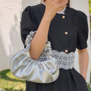 Nouveau sac nuage de grande valeur et à la mode, petit sac plissé à épaule unicolore, sac à main polyvalent à couleur unie pour femmes, sac à main à couleur unie pour femmes