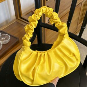 Nouveau sac nuage de grande valeur et à la mode, petit sac plissé à épaule unicolore, sac à main polyvalent à couleur unie pour femmes, sac à main à couleur unie pour femmes