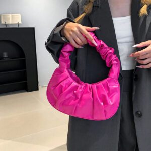 Nouveau sac nuage de grande valeur et à la mode, petit sac plissé à épaule unicolore, sac à main polyvalent à couleur unie pour femmes, sac à main à couleur unie pour femmes