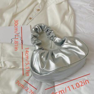 Nouveau sac nuage de grande valeur et à la mode, petit sac plissé à épaule unicolore, sac à main polyvalent à couleur unie pour femmes, sac à main à couleur unie pour femmes