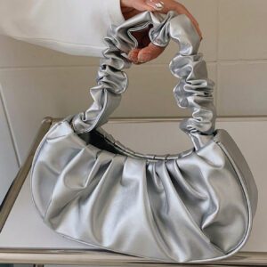 Nouveau sac nuage de grande valeur et à la mode, petit sac plissé à épaule unicolore, sac à main polyvalent à couleur unie pour femmes, sac à main à couleur unie pour femmes