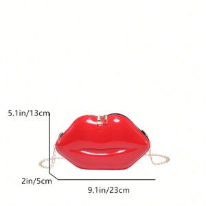 1 pièce Sac à bandoulière croisé femme unique en forme de lèvres brillant, petit sac en PU de mode