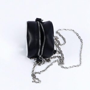 ROMWE Goth 1 pièce Sac bandoulière avec chaîne de perles noires et motif cœur brillant