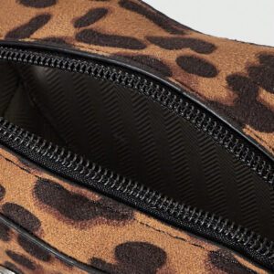 ROMWE Kawaii Sac bandoulière croisé élégant à motif léopard en forme de cœur