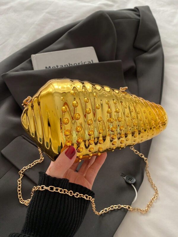 Petit sac personnalisé et créatif pour femmes, nouveau design de niche européen et américain tendance 2024. Sac bandoulière polyvalent en acrylique avec motif de coquillage – Image 2