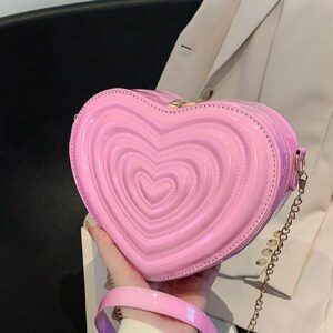 Sac d'épaule mini de couleur unie en forme de cœur, style mode décontracté pour la Saint-Valentin pour femmes