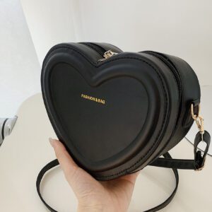 Sac d'épaule mini de couleur unie en forme de cœur, style mode décontracté pour la Saint-Valentin pour femmes
