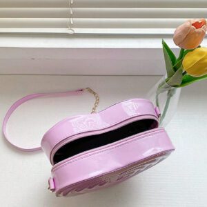 Sac d'épaule mini de couleur unie en forme de cœur, style mode décontracté pour la Saint-Valentin pour femmes