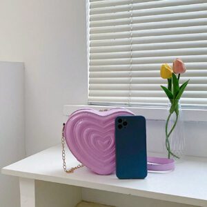 Sac d'épaule mini de couleur unie en forme de cœur, style mode décontracté pour la Saint-Valentin pour femmes
