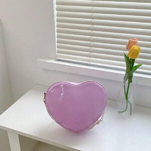 Sac d'épaule mini de couleur unie en forme de cœur, style mode décontracté pour la Saint-Valentin pour femmes