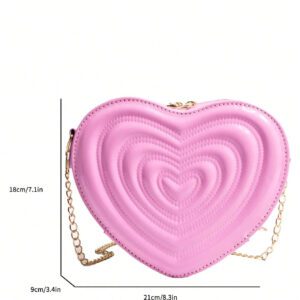 Sac d'épaule mini de couleur unie en forme de cœur, style mode décontracté pour la Saint-Valentin pour femmes