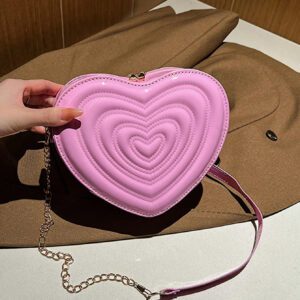 Sac d'épaule mini de couleur unie en forme de cœur, style mode décontracté pour la Saint-Valentin pour femmes