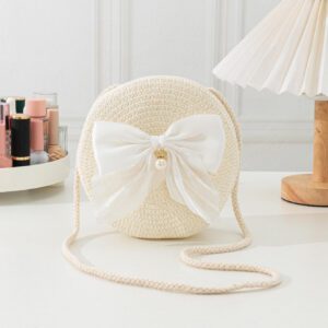 YL Mini sac à bandoulière en toile tressée kaki avec accessoires de nœud papillon. Sac à main tendance avec nœud papillon pour femmes pour la Saint-Valentin