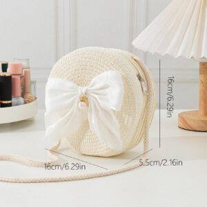 YL Mini sac à bandoulière en toile tressée kaki avec accessoires de nœud papillon. Sac à main tendance avec nœud papillon pour femmes pour la Saint-Valentin