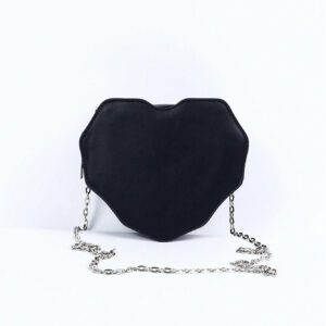 ROMWE Goth 1 pièce Sac bandoulière chic en forme de cœur avec motif araignée noire