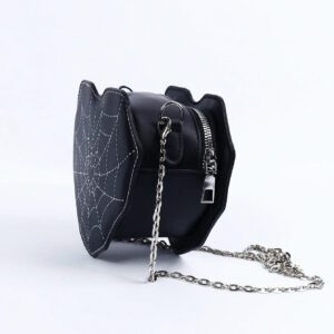 ROMWE Goth 1 pièce Sac bandoulière chic en forme de cœur avec motif araignée noire