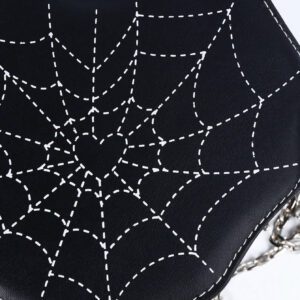 ROMWE Goth 1 pièce Sac bandoulière chic en forme de cœur avec motif araignée noire