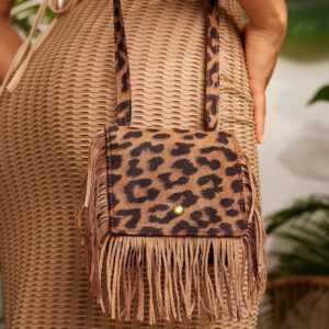 SHEIN SXY Sac à bandoulière croisé marron à imprimé léopard tendance pour femmes, sac à imprimé guépard tendance pour le retour du léopard