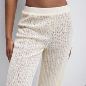 Maija Ensemble De Deux Pièces Pour Femme Avec Un Haut Court En Couleur Unie À Encolure Ronde Et Un Pantalon