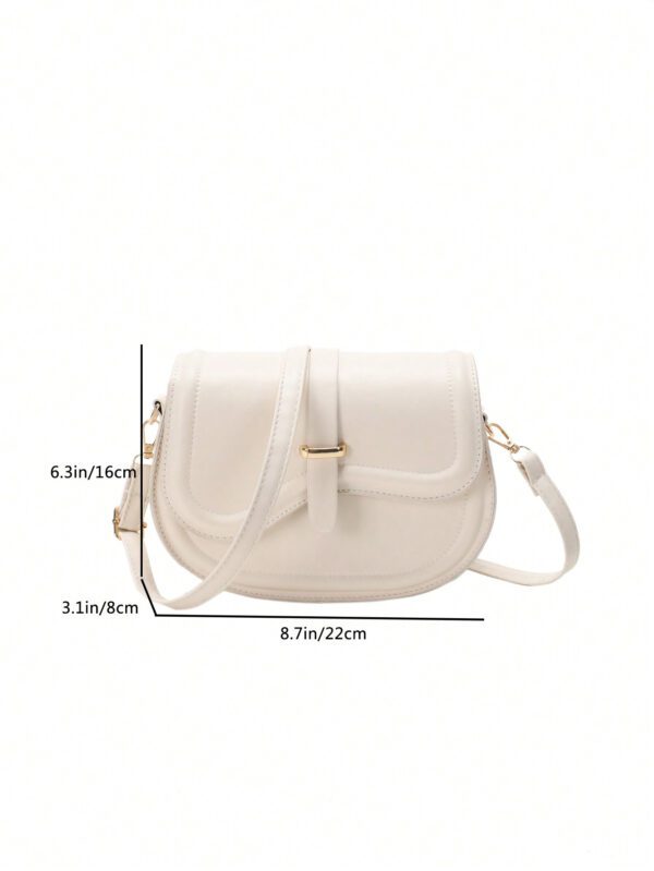 Sac À Bandoulière En Demi-cercle À Boucle De Ceinture En Tissu Pu Pour Femmes, Simple, À La Mode Et Multifonctionnel – Image 11
