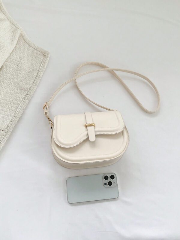 Sac À Bandoulière En Demi-cercle À Boucle De Ceinture En Tissu Pu Pour Femmes, Simple, À La Mode Et Multifonctionnel – Image 12